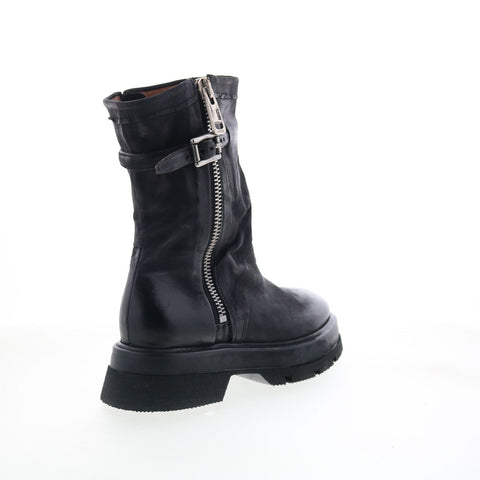 A.S. 98 Vinson Womens Black Leather Zipper Casual Dress Boots