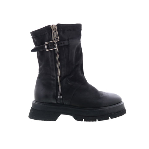 A.S. 98 Vinson Womens Black Leather Zipper Casual Dress Boots