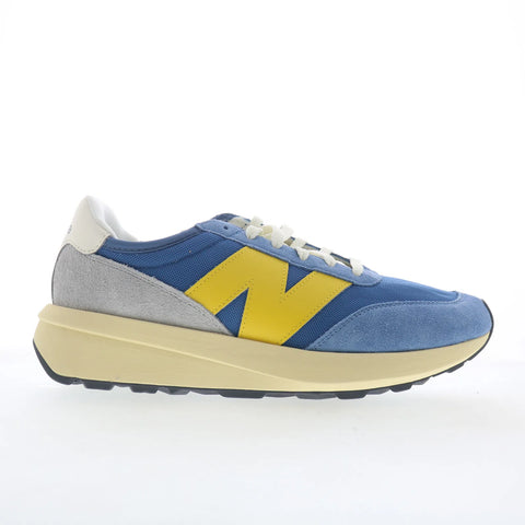 New Balance 370 U370YB Mens Blue Suede Lifestyle Sneakers Shoes