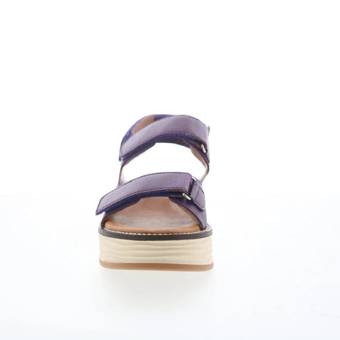 Miz Mooz Violetta Womens Purple Leather Strap Platform Sandals Shoes
