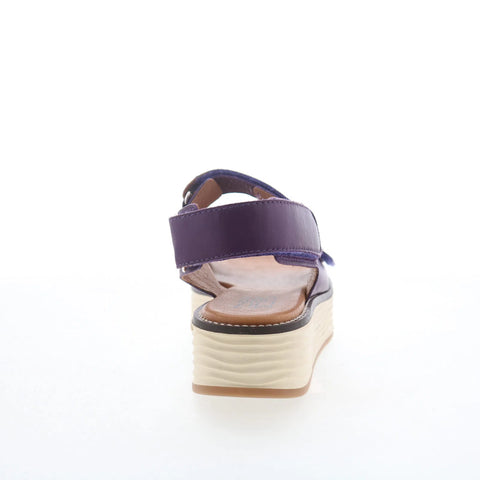 Miz Mooz Violetta Womens Purple Leather Strap Platform Sandals Shoes