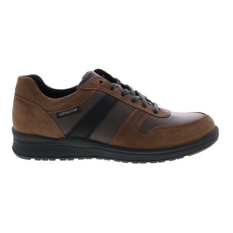 Mephisto Vito Mens Brown Suede Lace Up Lifestyle Sneakers Shoes