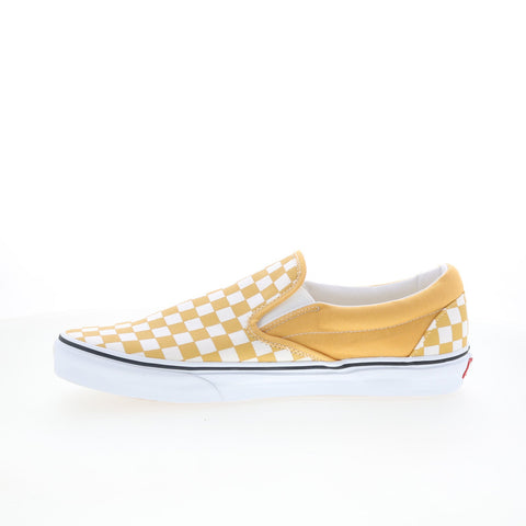 Vans Classic Slip On VN0A38F7QCP Mens Yellow Canvas Lifestyle Sneakers Shoes