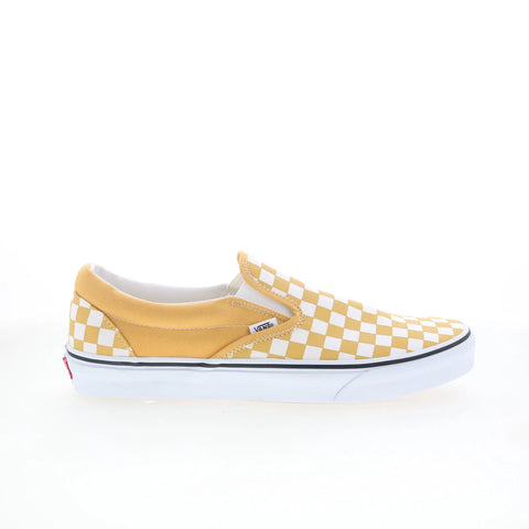 Vans Classic Slip On VN0A38F7QCP Mens Yellow Canvas Lifestyle Sneakers Shoes