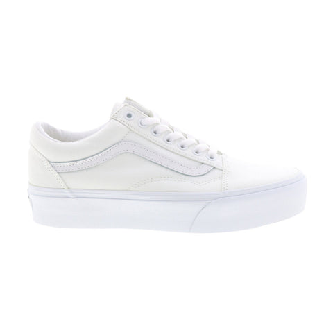 Vans Old Skool Plat VN0A3B3UW00 Mens White Canvas Lifestyle Sneakers Shoes