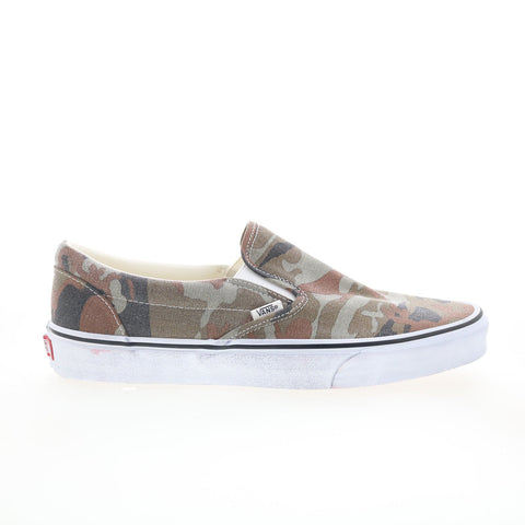 Vans Classic Slip-On VN0A4U3819W Mens Brown Skate Inspired Sneakers Shoes