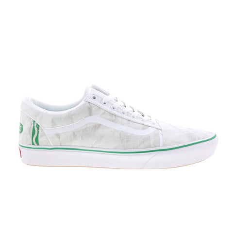 Vans Comfycush Old Skool Mens White Canvas Skate Inspired Sneakers Shoes
