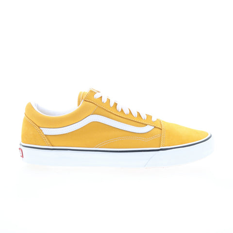 Vans Old Skool VN0A5KRSF3X Mens Yellow Suede Skate Inspired Sneakers Shoes