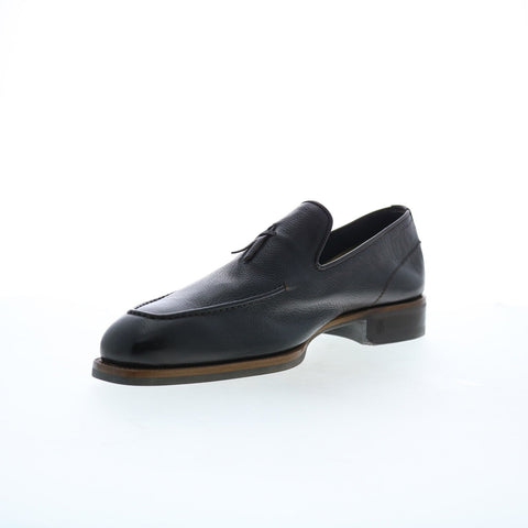 Di Bianco Volta Florian Mens Black Leather Loafers & Slip Ons Casual Shoes