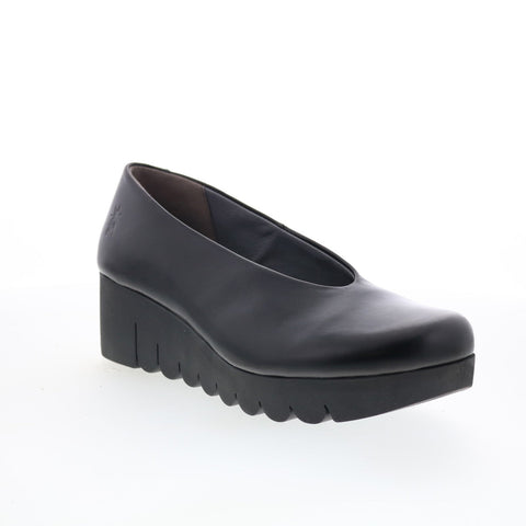 Fly London Voly VOLY200FLY-000 Womens Black Leather Loafer Flats Shoes