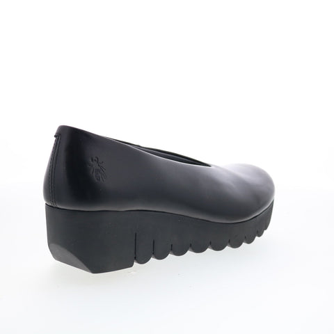 Fly London Voly VOLY200FLY-000 Womens Black Leather Loafer Flats Shoes