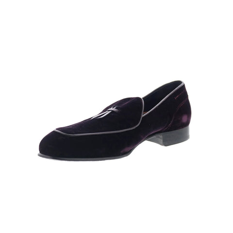 Di Bianco Vomero Flat Mens Burgundy Canvas Loafers & Slip Ons Casual Shoes