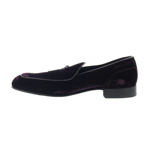 Di Bianco Vomero Flat Mens Burgundy Canvas Loafers & Slip Ons Casual Shoes