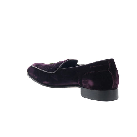 Di Bianco Vomero Flat Mens Burgundy Canvas Loafers & Slip Ons Casual Shoes