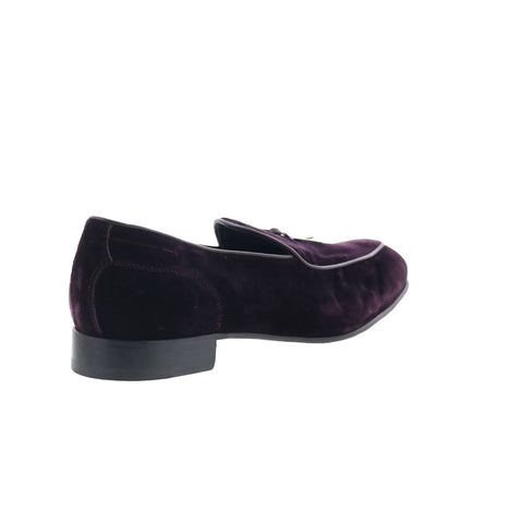 Di Bianco Vomero Flat Mens Burgundy Canvas Loafers & Slip Ons Casual Shoes