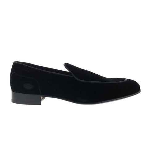 Di Bianco Vomero Mens Black Canvas Slip On Loafers & Slip Ons Casual Shoes