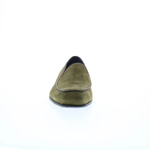 Di Bianco Vomero Cashmere Mens Green Suede Loafers & Slip Ons Casual Shoes