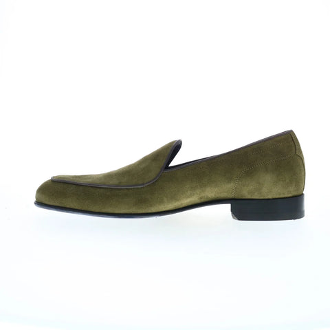 Di Bianco Vomero Cashmere Mens Green Suede Loafers & Slip Ons Casual Shoes