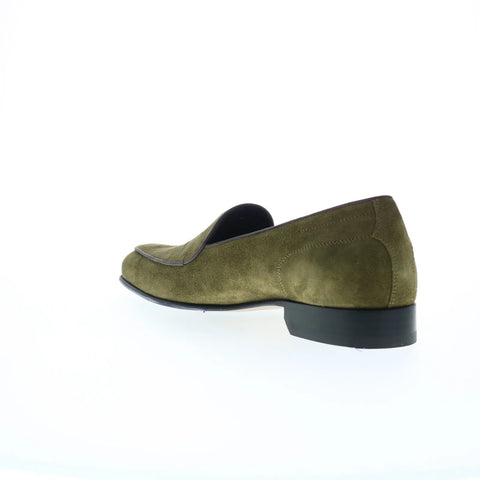 Di Bianco Vomero Cashmere Mens Green Suede Loafers & Slip Ons Casual Shoes