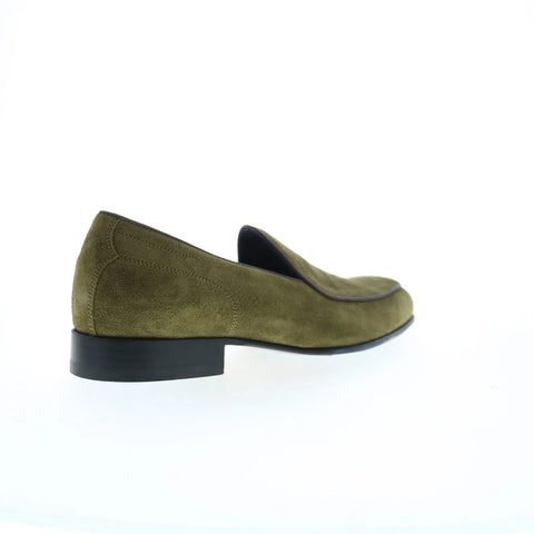 Di Bianco Vomero Cashmere Mens Green Suede Loafers & Slip Ons Casual Shoes