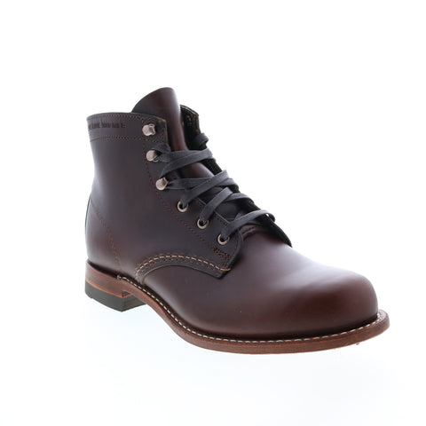 Wolverine 1000 Mile Plain Toe Made In USA Mens Brown Casual Dress Boots