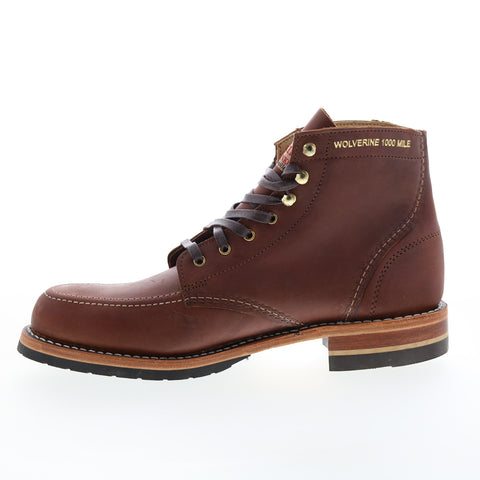 Wolverine 1000 Mile Moc Toe W080074 Mens Brown Leather Casual Dress Boots