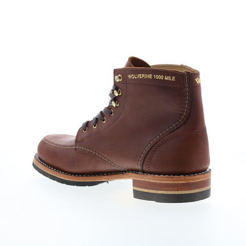 Wolverine 1000 Mile Moc Toe W080074 Mens Brown Leather Casual Dress Boots
