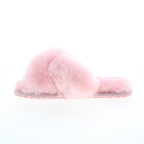 Emu Australia Mayberry W11573 Womens Pink Leather Slip On Slides Slippers Shoes