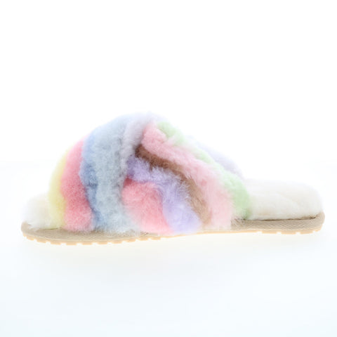 Emu Australia Mayberry Rainbow W12475 Womens Beige Leather Slides Slippers Shoes