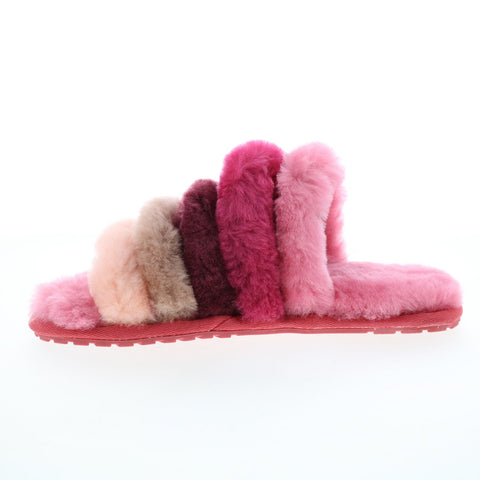 Emu Australia Mannikin W12693 Womens Red Leather Slides Slippers Shoes