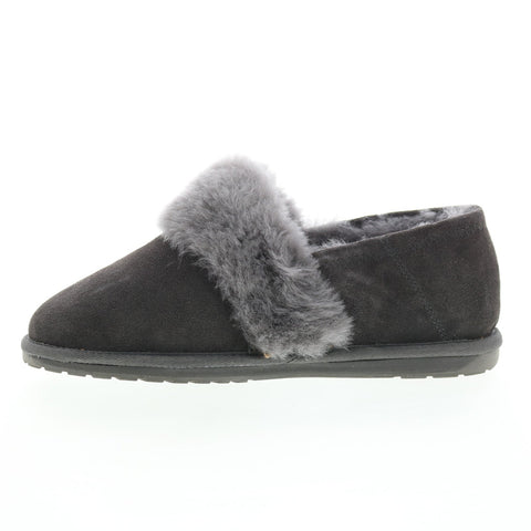 Emu Australia Daydream W12798 Womens Gray Suede Slip On Loafer Slippers Shoes