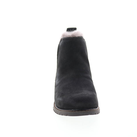 Emu Australia Moira W12975 Womens Black Suede Zipper Ankle & Booties Boots