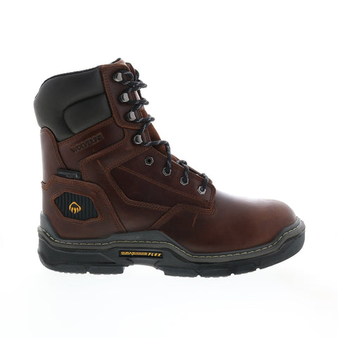 Wolverine Raider Durashocks Waterproof Insulated 8" Mens Brown Work Boots