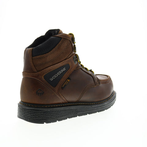 Wolverine Hellcat Wedge Moc Toe Ultraspring WP CM 6" Mens Brown Work Boots