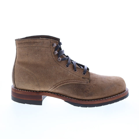 Wolverine 1000 Mile Evans Rough Out Plain Toe Boots W990073 Mens Brown Boots