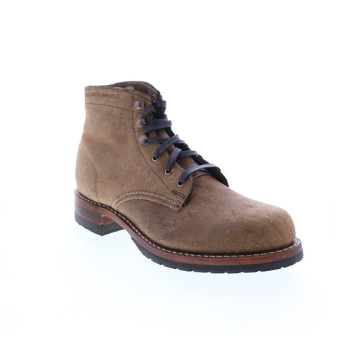 Wolverine 1000 Mile Evans Rough Out Plain Toe Boots W990073 Mens Brown Boots