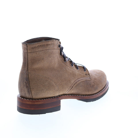 Wolverine 1000 Mile Evans Rough Out Plain Toe Boots W990073 Mens Brown Boots