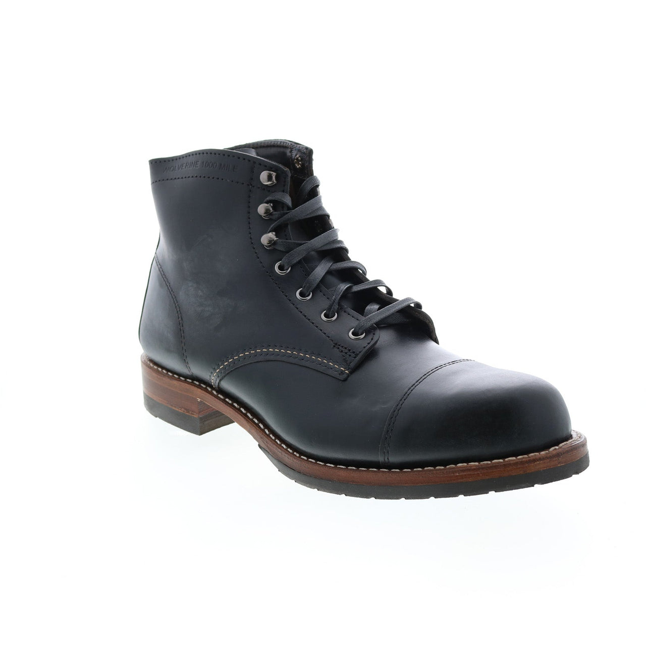 Wolverine 1000 Mile Cap-Toe Classic W990076 Mens Black Casual Dress Bo
