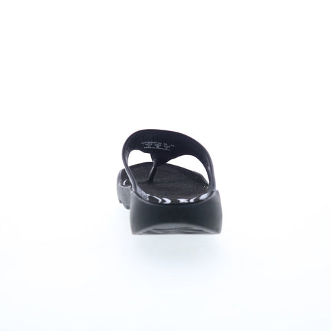Softinos Wahl WAHL746SOF-007 Womens Black Leather Flip-Flops Sandals Shoes