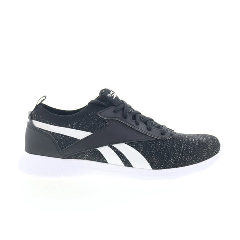 Reebok Walkawhile Womens Black Mesh Lace Up Lifestyle Sneakers Shoes