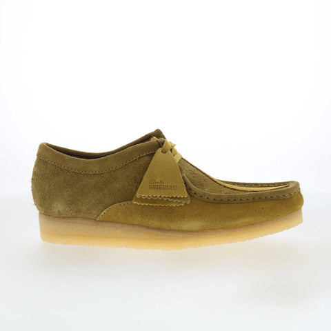 Clarks Wallabee 26175842 Mens Green Leather Oxfords & Lace Ups Casual Shoes