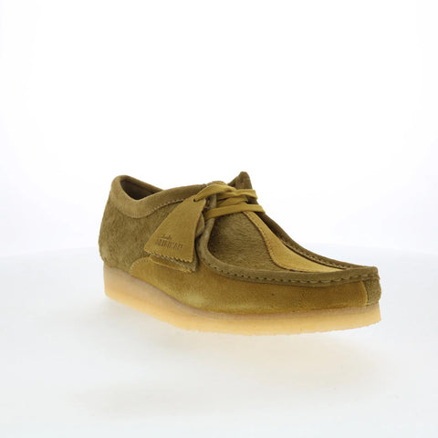 Clarks Wallabee 26175842 Mens Green Leather Oxfords & Lace Ups Casual Shoes