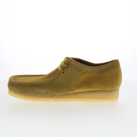 Clarks Wallabee 26175842 Mens Green Leather Oxfords & Lace Ups Casual Shoes