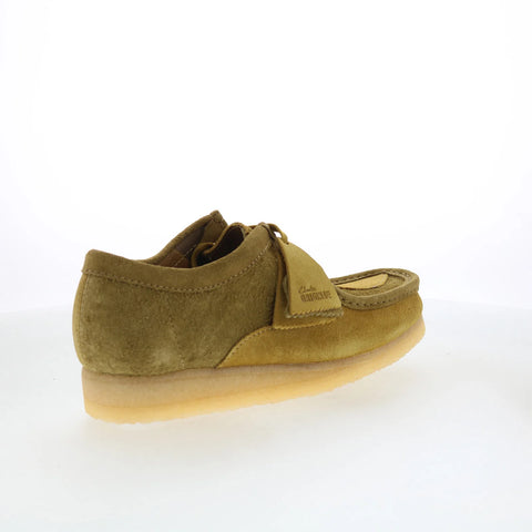 Clarks Wallabee 26175842 Mens Green Leather Oxfords & Lace Ups Casual Shoes