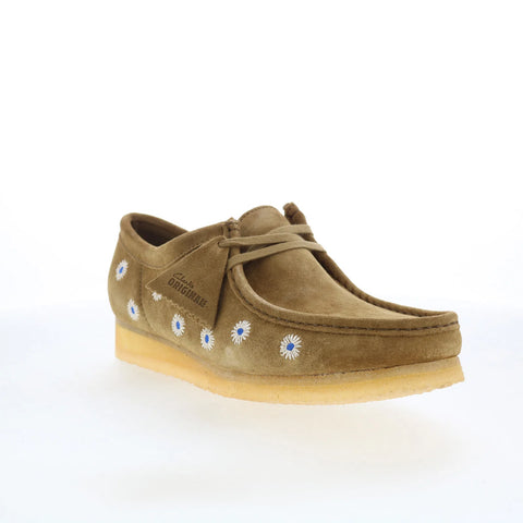 Clarks Wallabee 26175852 Mens Green Leather Oxfords & Lace Ups Casual Shoes