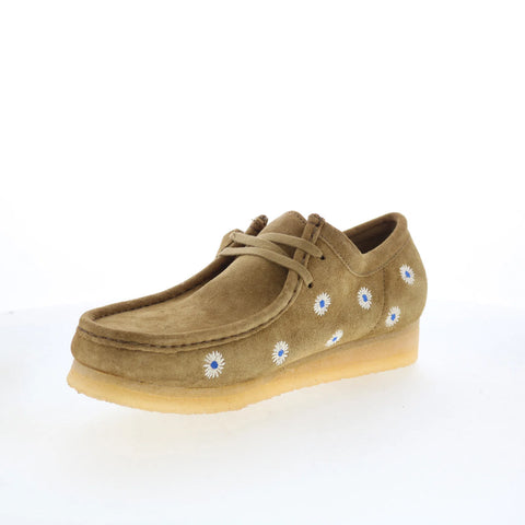 Clarks Wallabee 26175852 Mens Green Leather Oxfords & Lace Ups Casual Shoes