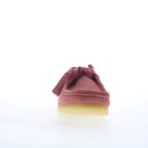 Clarks Wallabee 26179159 Womens Pink Suede Lace Up Oxford Flats Shoes
