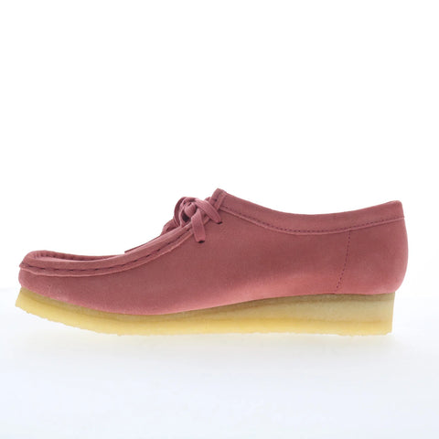 Clarks Wallabee 26179159 Womens Pink Suede Lace Up Oxford Flats Shoes