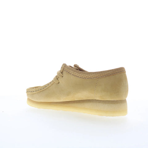 Clarks Wallabee 26180169 Womens Beige Suede Suede Oxford Flats Shoes