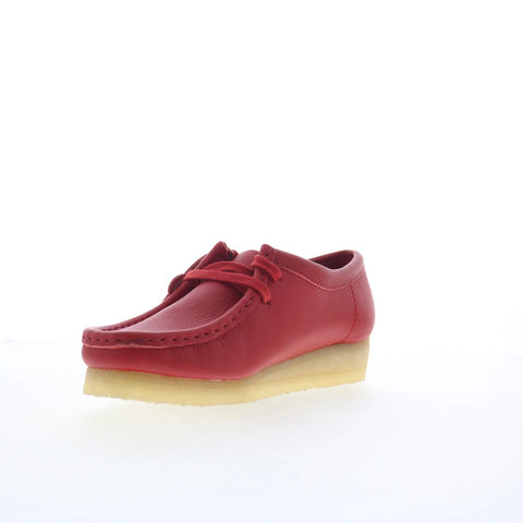 Clarks Wallabee 26180683 Womens Red Leather Oxfords & Lace Ups Casual Shoes